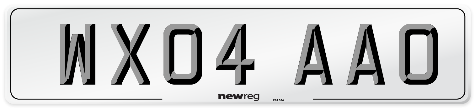 WX04 AAO Number Plate from New Reg